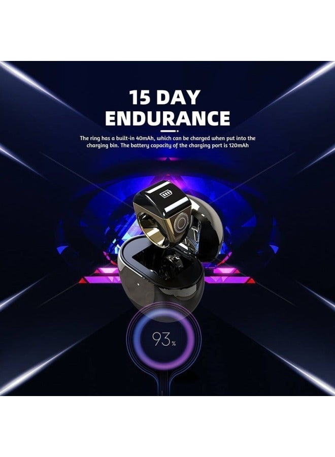 Cross Border Equantu Style Smart Ring Counter Time Reminder Smart Ring Counter Ring-Color:Zinc Alloy Black 22mm - Image 3