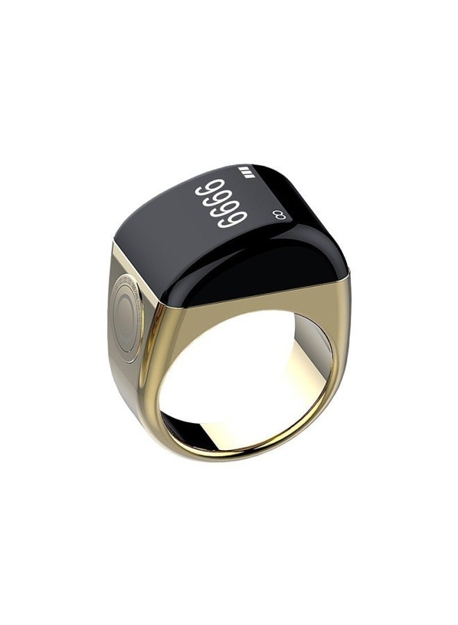 Cross Border Equantu Style Smart Ring Counter Time Reminder Smart Ring Counter Ring-Color:Zinc Alloy Black 22mm - Image 2