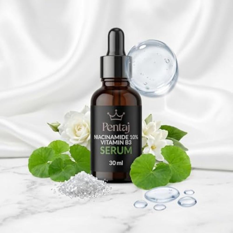 PENTAJ Niacinamide 10% + Vitamin B3 Serum,30ml |Targeted Solution for Clear & Radiant Skin | Pore Minimizer & Dark Spot Fader with Hyaluronic Acid & Zinc PCA - Image 3