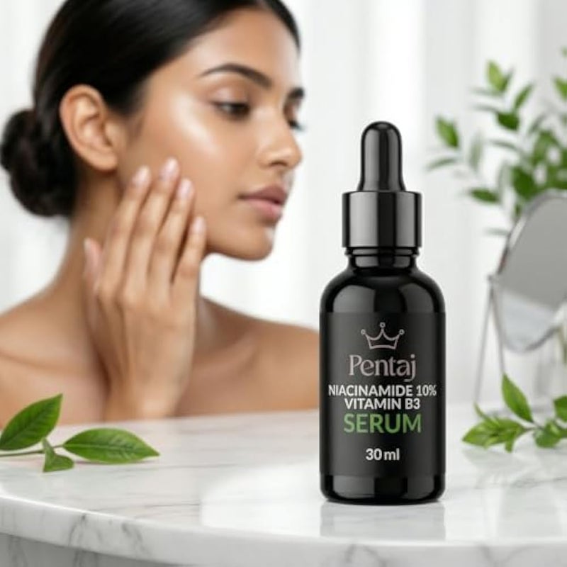 PENTAJ Niacinamide 10% + Vitamin B3 Serum,30ml |Targeted Solution for Clear & Radiant Skin | Pore Minimizer & Dark Spot Fader with Hyaluronic Acid & Zinc PCA - Image 5