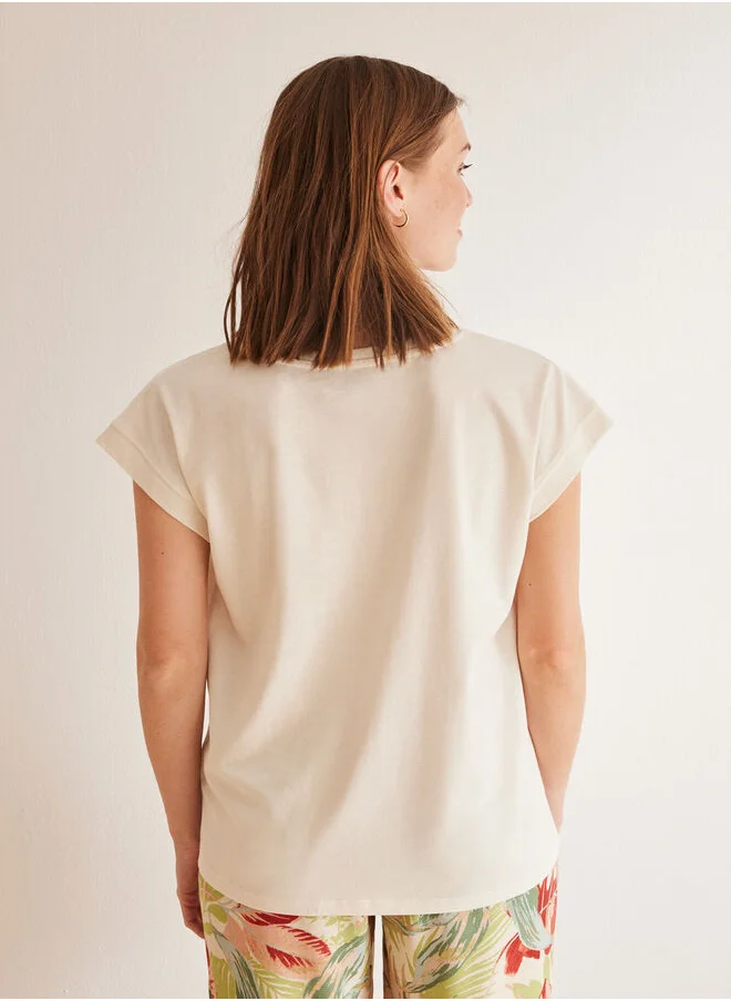 women'secret Cotton short-sleeved Snoopy top