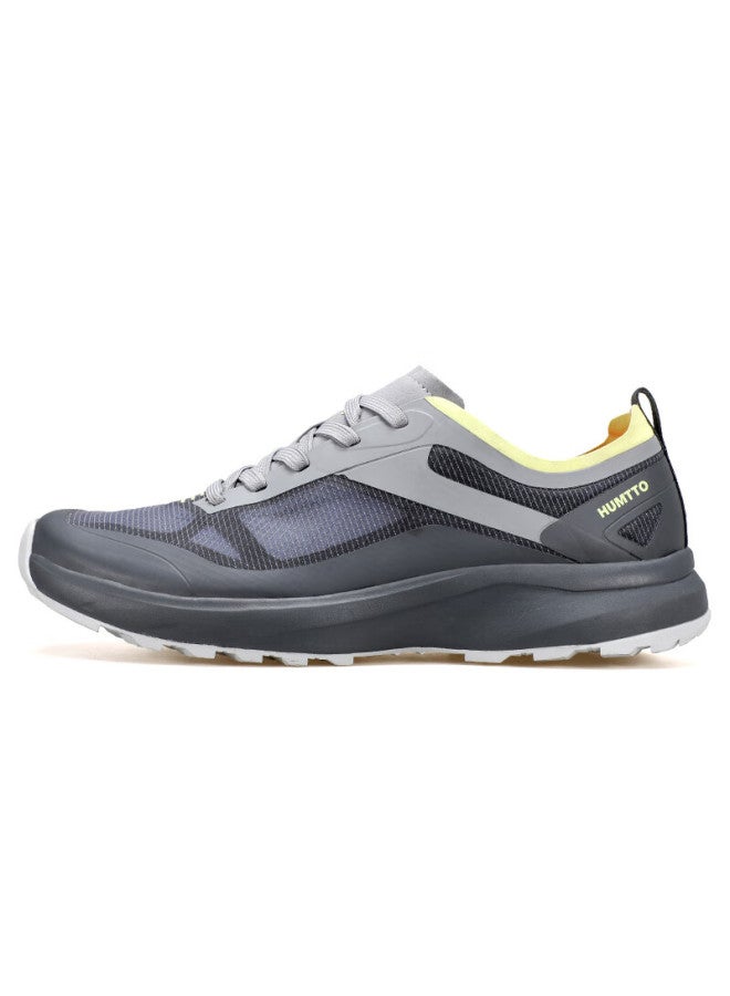 Humtto Men'S Lightweight Breathable Casual Hiking Shoes Shock Absorbing Anti-Slip Mountaineering Shoes Gray/Sky Gray Size 42 - Image 1