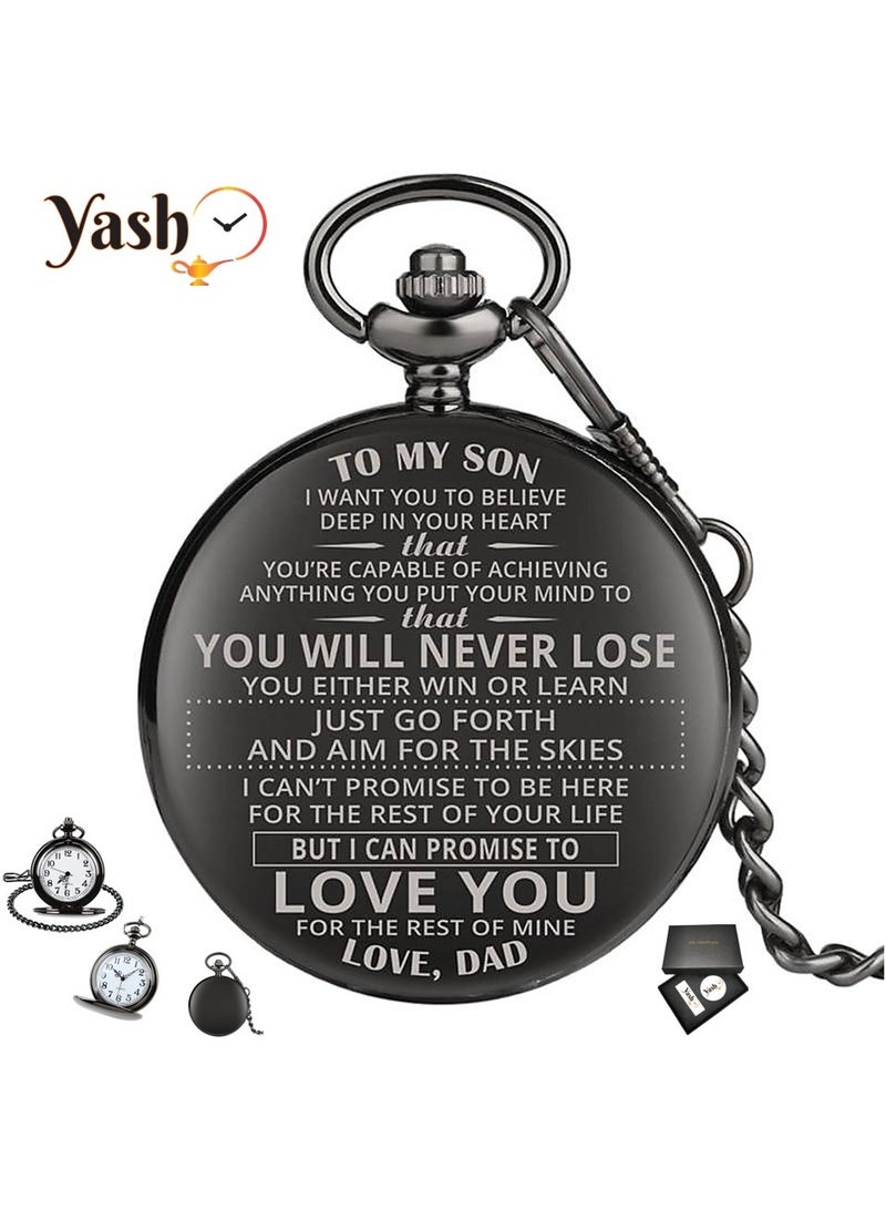 YASH Yash Retro Style I Love You Quartz Pocket Watch For Husband Wife Mom Dad Son Daughter Teacher With Chain And Yash Packaging 