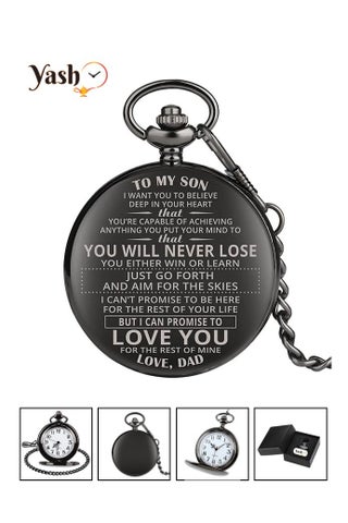 Yash Vintage Pocket Watch for Son Quartz Black Timepiece with Chain and Classic Packaging – A Perfect Gift - pzsku/Z6C96C6DC7E53B691F7ABZ/45/1754163245/6d12fb6f-8f32-4f6e-a8c5-5c524754c42f