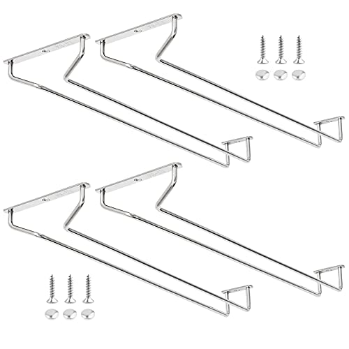 CUKE2BEET 11.8 Inch Stainless Steel Wine Glasses Rack Under Cabinet Stemware Rack, Wine Glass Hanger Rack Wire Wine Glass Holder Storage Hanger for Cabinet Kitchen Bar (4) - Image 5