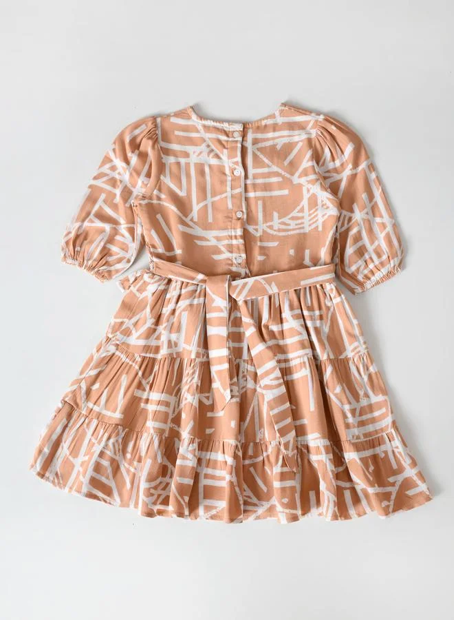 BELLA MODA Tiered Print Dress