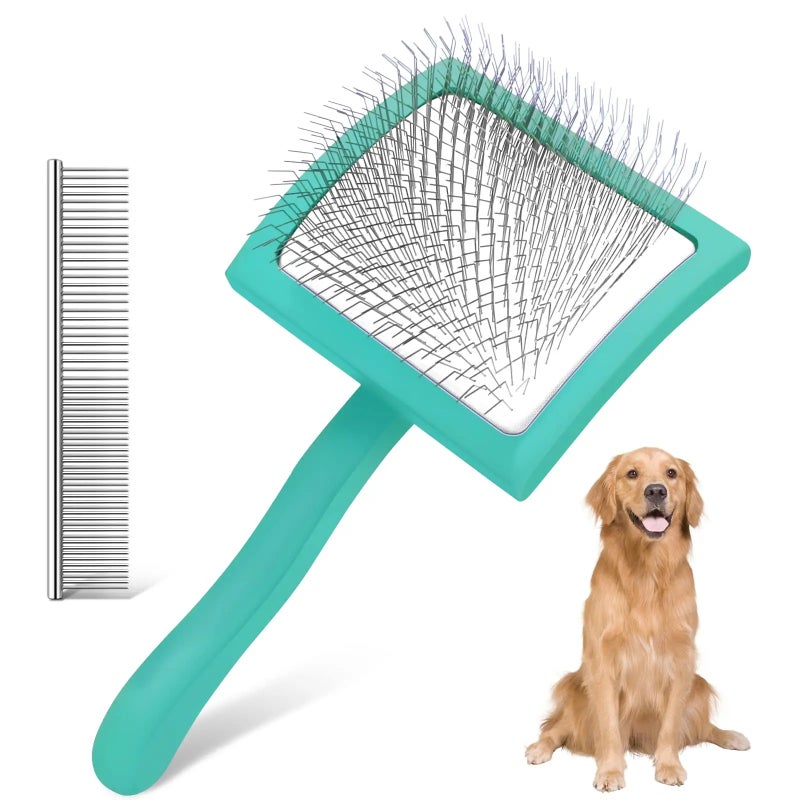 Bluejw Stainless Steel Pet Grooming Brush for Dogs & Cats - Needle Comb for Shedding, Massage & Cleaning - Image 1