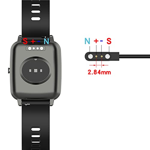 Mailink [3-Pack] Smartwatch Charger, 2-Pin Magnetic Charging Cable for IDW13/15/16/17/19/21/23/25/26/28, ID208, GTX20, Compatible with VeryFit/VeryFitPro App Models Smart Watch, Black - Image 4