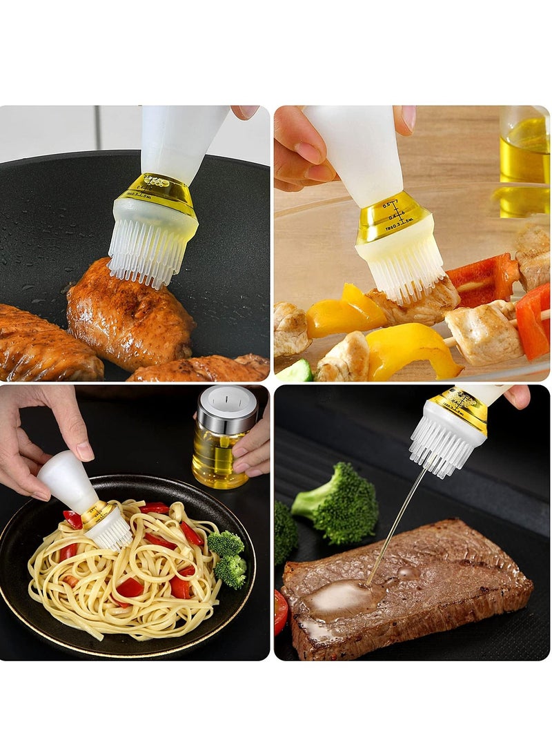 SYOSI Oil, Vinegar, Sauce Glass Dispenser Bottle, 135ml with Barbecue Brush, Oil Storage and Dispenser Container and Silicone Basting Brush for Kitchen - Image 4