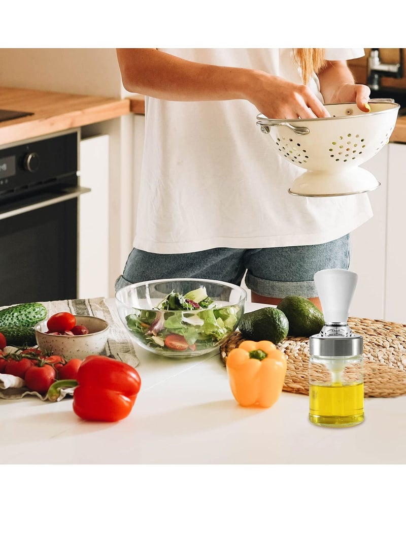 SYOSI Oil, Vinegar, Sauce Glass Dispenser Bottle, 135ml with Barbecue Brush, Oil Storage and Dispenser Container and Silicone Basting Brush for Kitchen - Image 2