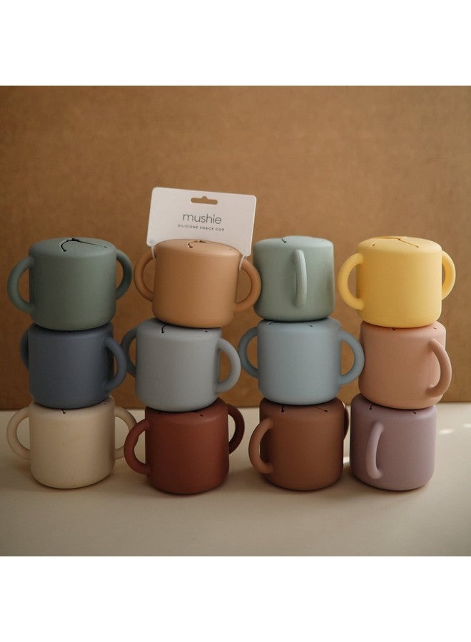 mushie Silicone Snack Cup | Spill Proof Food Container for Toddler and Baby (Pink Flowers) - Image 3