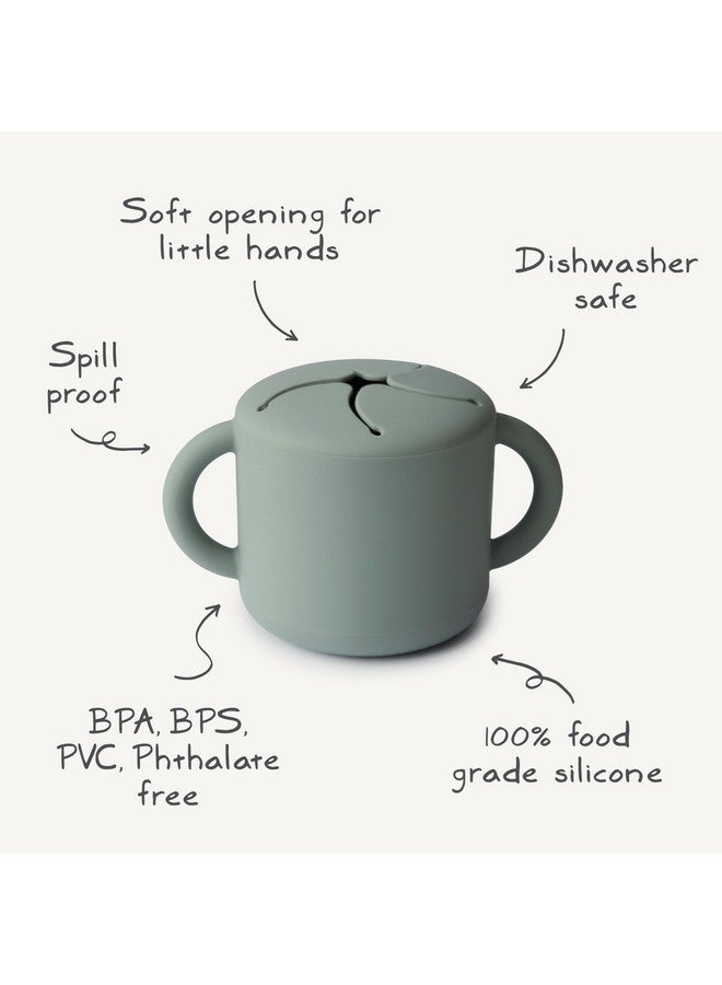 mushie Silicone Snack Cup | Spill Proof Food Container for Toddler and Baby (Pink Flowers) - Image 2