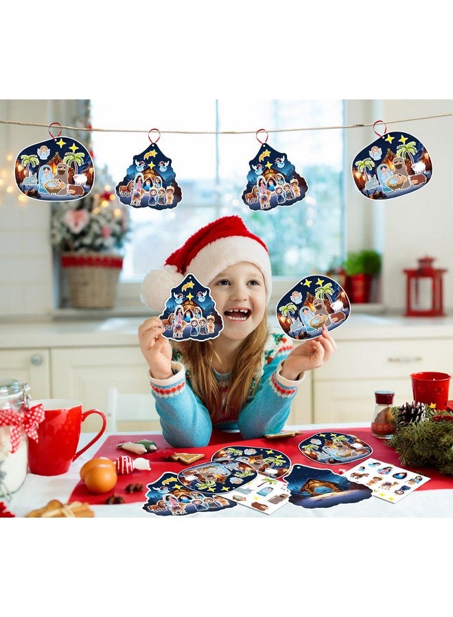 FaCraft Make A Nativity Scene Stickers - 24Pcs Nativity Crafts For Kids Christmas Crafts Ornament Kits Diy Nativity Set For Sunday School Classroom Religious Christian Xmas Party Favor Craft Gifts - Image 5