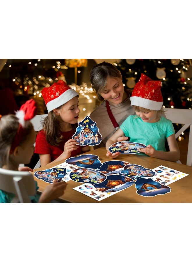 FaCraft Make A Nativity Scene Stickers - 24Pcs Nativity Crafts For Kids Christmas Crafts Ornament Kits Diy Nativity Set For Sunday School Classroom Religious Christian Xmas Party Favor Craft Gifts - Image 2