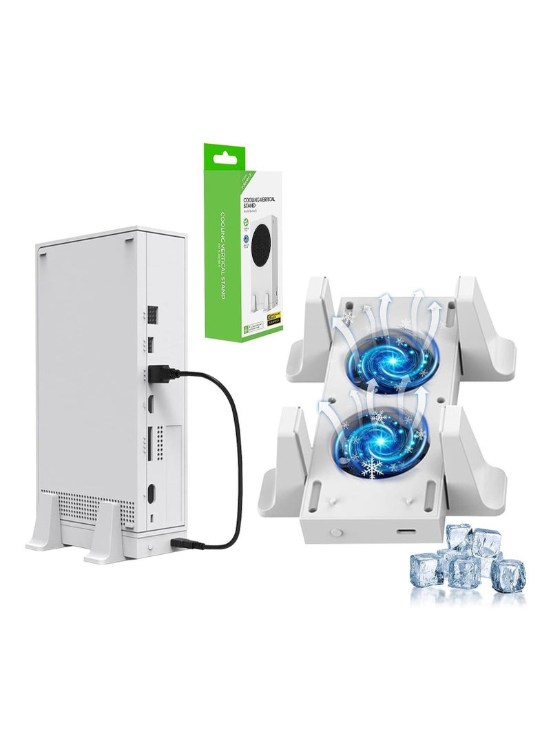 إسكدنيا حامل برج مروحة التبريد لوحدة التحكم Xbox Series S ، 3 مستويات قابلة للتعديل لسرعة المروحة ، مع مدخل طاقة من النوع C ، منافذ شحن USB ونقل البيانات - Image 1
