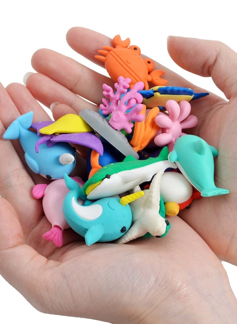 KASTWAVE Erasers for Kids, Novelty Erasers Cute Pencil Erasers Mini Puzzle Rubber Erasers for Boys, Girls, Students, Party Favors, Birthday Gift, Homework School Prize Rewards, Ocean Sea Animals - Image 5