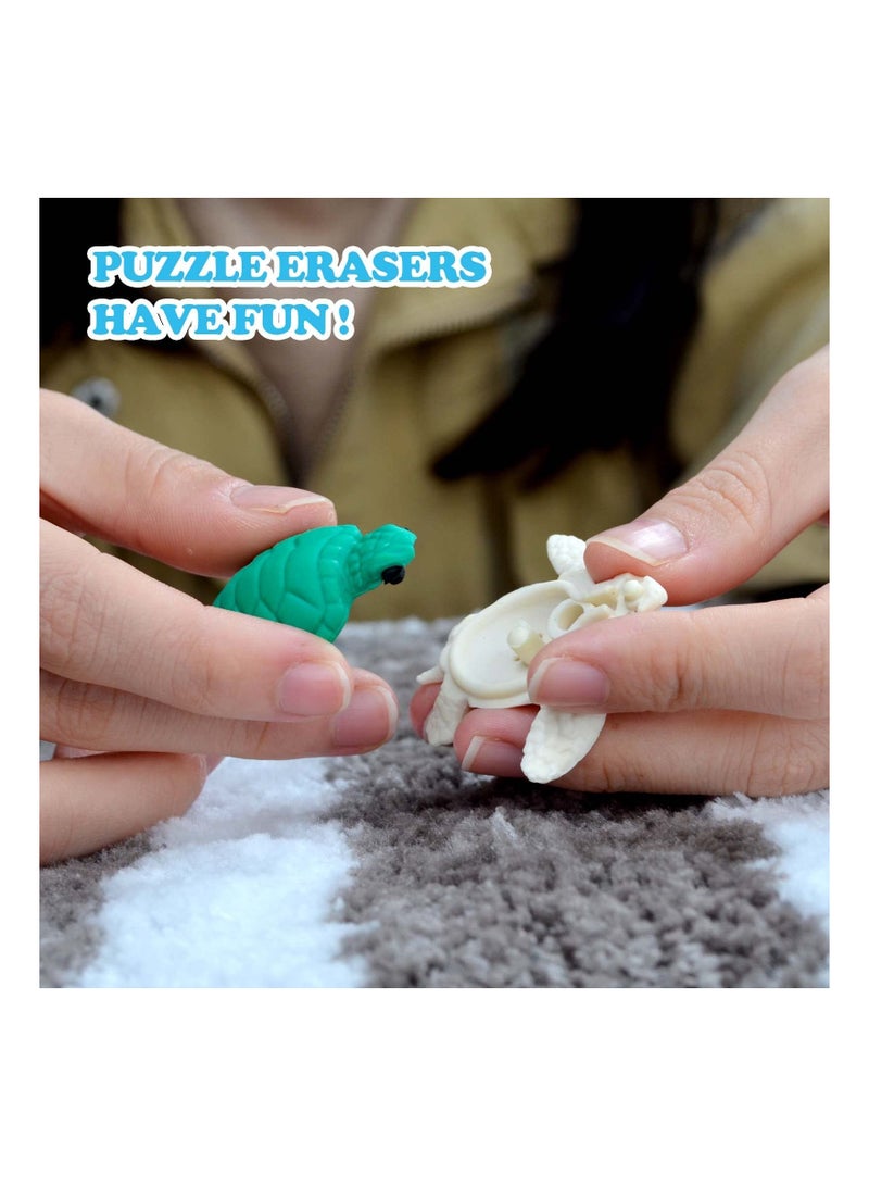 KASTWAVE Erasers for Kids, Novelty Erasers Cute Pencil Erasers Mini Puzzle Rubber Erasers for Boys, Girls, Students, Party Favors, Birthday Gift, Homework School Prize Rewards, Ocean Sea Animals - Image 4