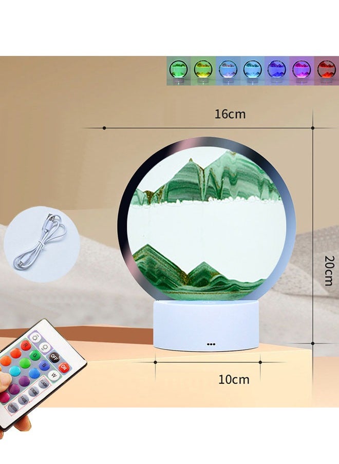 ZCM-HAPPY - Creative Sleep Lamp Atmosphere Lamp Quicksand Painting 3D Stereo Night Light Desktop Ornaments Dynamic Hourglass Lamp Quicksand Table Lamp - Image 1