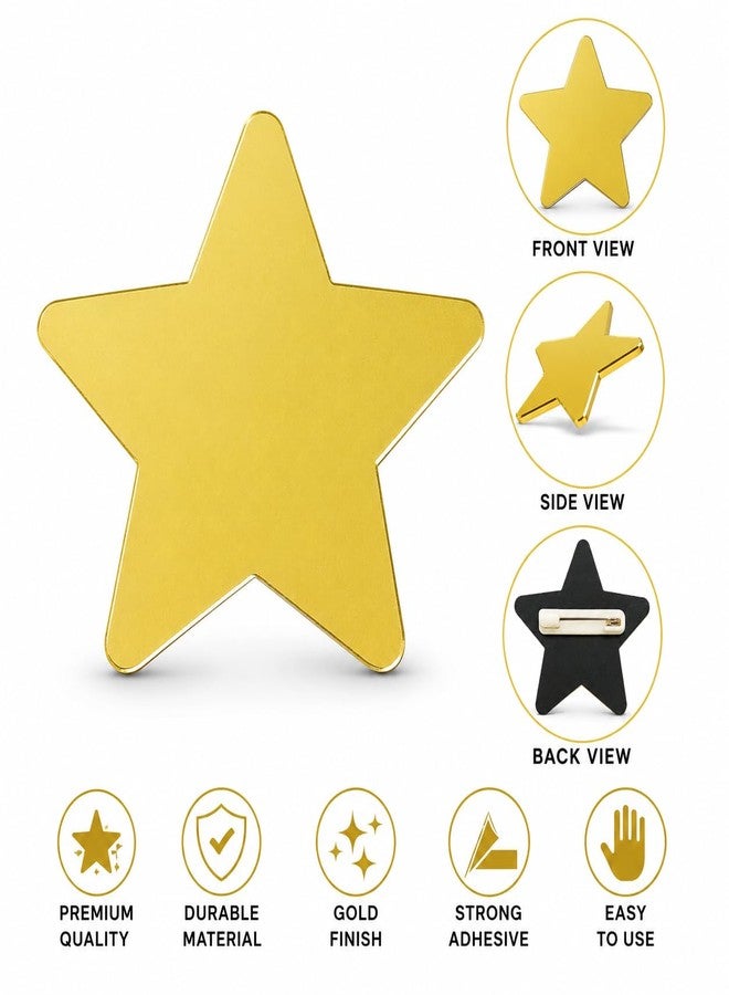 DEEP PRINT MART Shinning Star Badge with Pin to hang on fabrics Label Name plate for kids,adults,school,office and corporate (Set of 30 Star) - Image 3