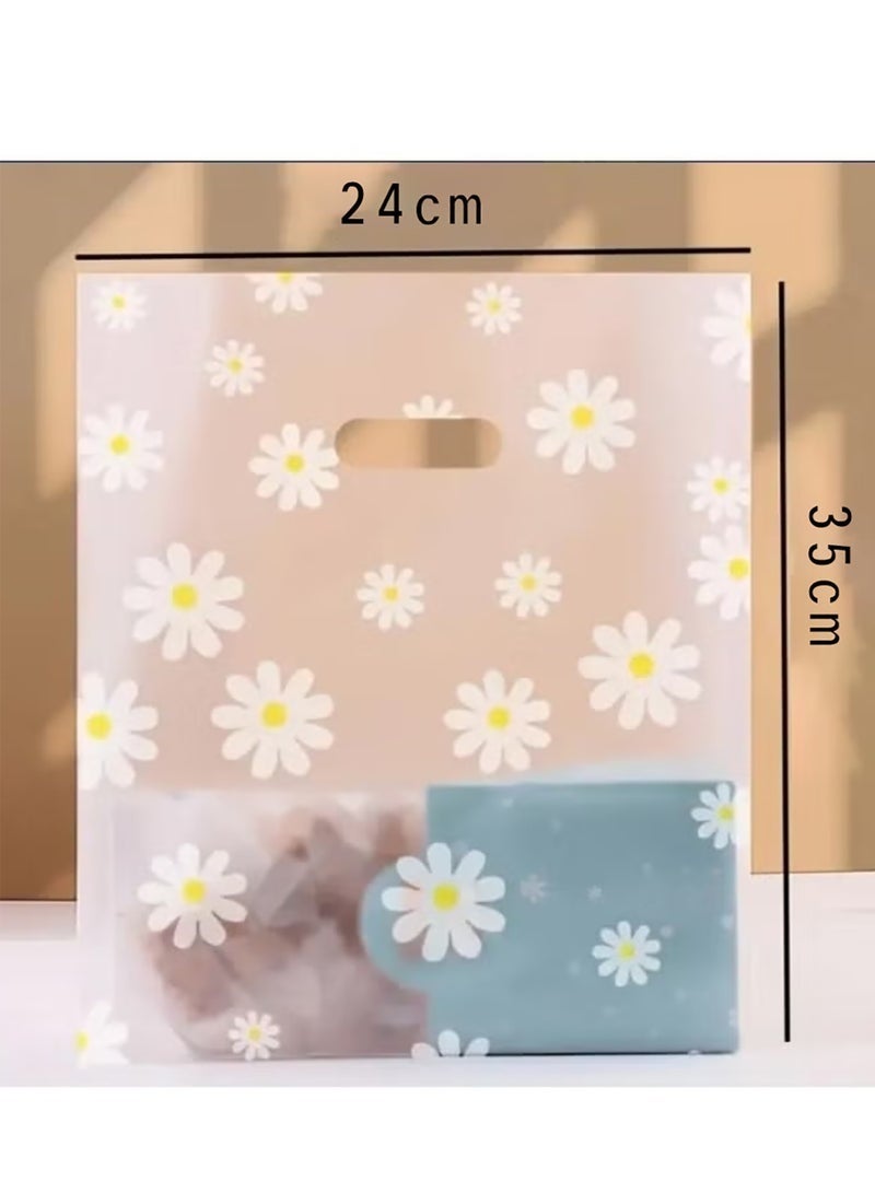 كيلا ٥٠ قطعة من الأكياس الشفافة القابلة لإعادة الاستخدام للهدايا والتوزيعات المزينة بالورود، أكياس الطعام، أكياس شفافة، أكياس الزهور، شفافة ٢٤×٣٥ سم - Image 3