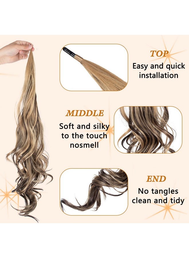GX Beauty - 32 Inch Flexible Wrap Around Ponytail Extension Long Curl Synthetic Ponytail Wavy Pretty Hair Ponytail Women'S Wig (32Inch P4/27) - Image 1