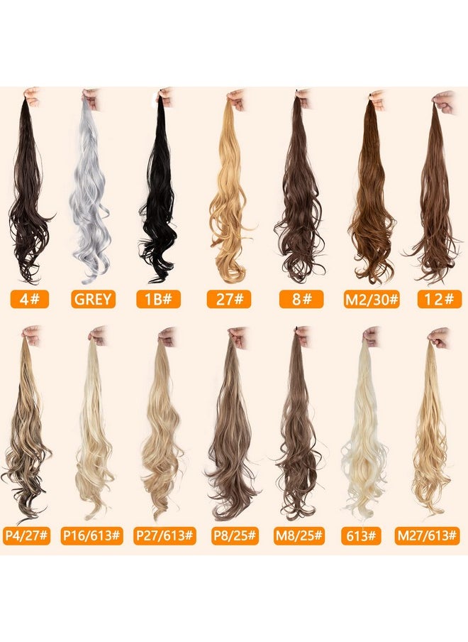 GX Beauty - 32 Inch Flexible Wrap Around Ponytail Extension Long Curl Synthetic Ponytail Wavy Pretty Hair Ponytail Women'S Wig (32Inch P4/27) - Image 1