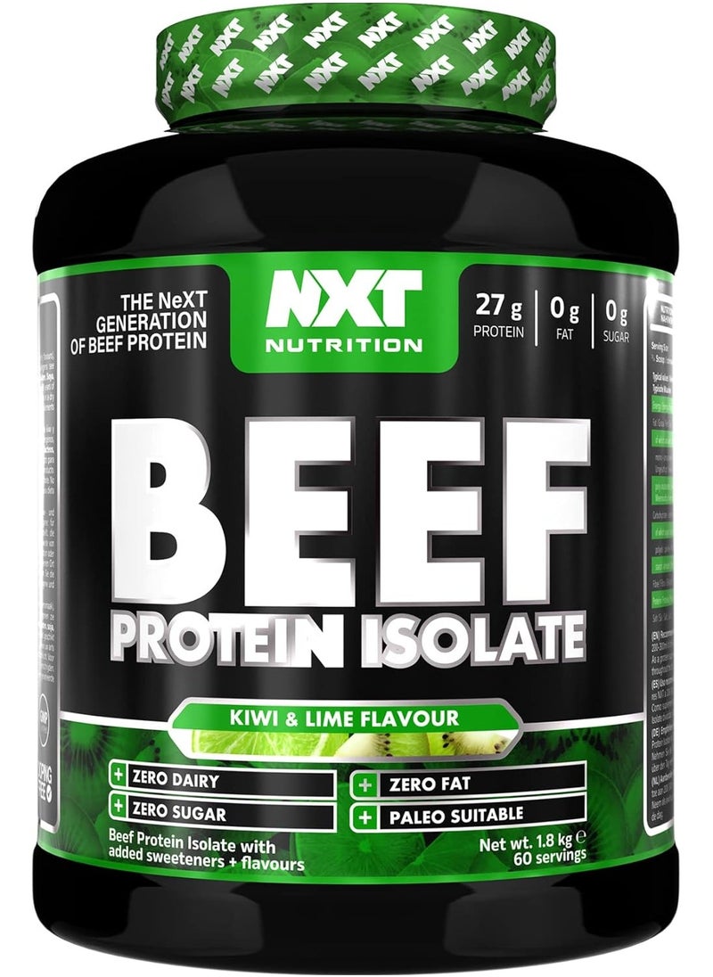 NXT Nutrition - Beef Protein Isolate Zero Dairy Kiwi Lime Flavour 60 Servings 1.8 kg - Image 1
