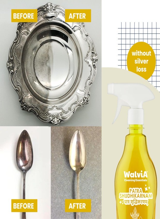 Walvia Naturals Patra Sudhikarnam - 500 ML Utensil Cleaning Spray Brass, Copper, Metal, Steel Polish, Turnish Remover, Instant Shine Jewellery, Articles And Silverware Without Silver Loss - Image 3