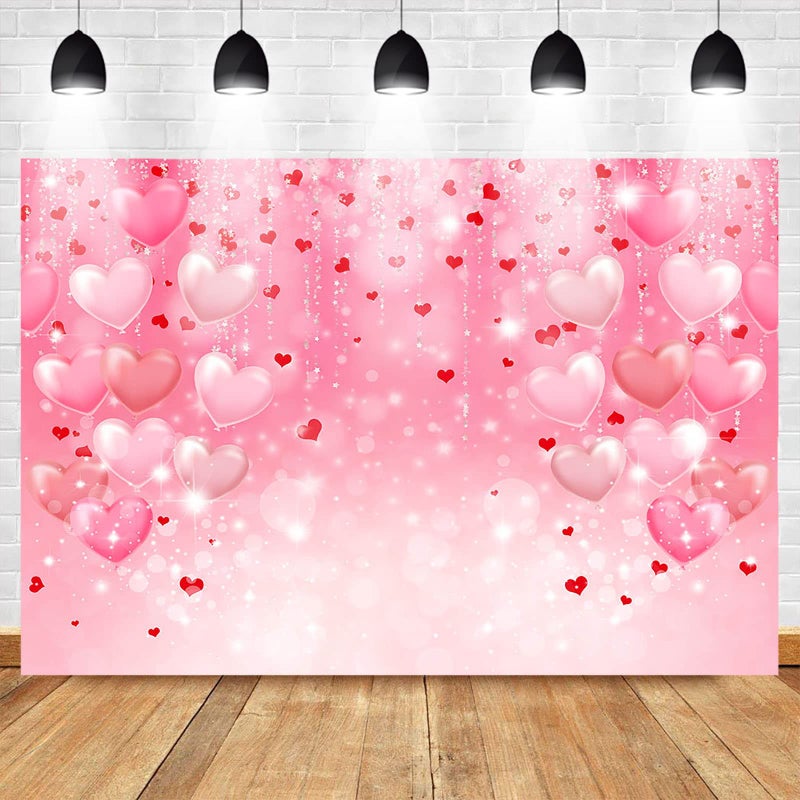 Mocsicka 7x5ft Valentine's Day Backdrop 2000s Pink Love Heart Galentine's Day Party Decorations Photo Backdrops Wedding Birthday Baby Shower Photography Background - Image 2