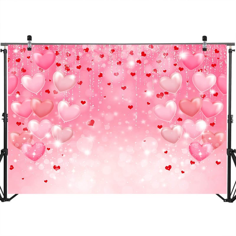 Mocsicka 7x5ft Valentine's Day Backdrop 2000s Pink Love Heart Galentine's Day Party Decorations Photo Backdrops Wedding Birthday Baby Shower Photography Background - Image 4