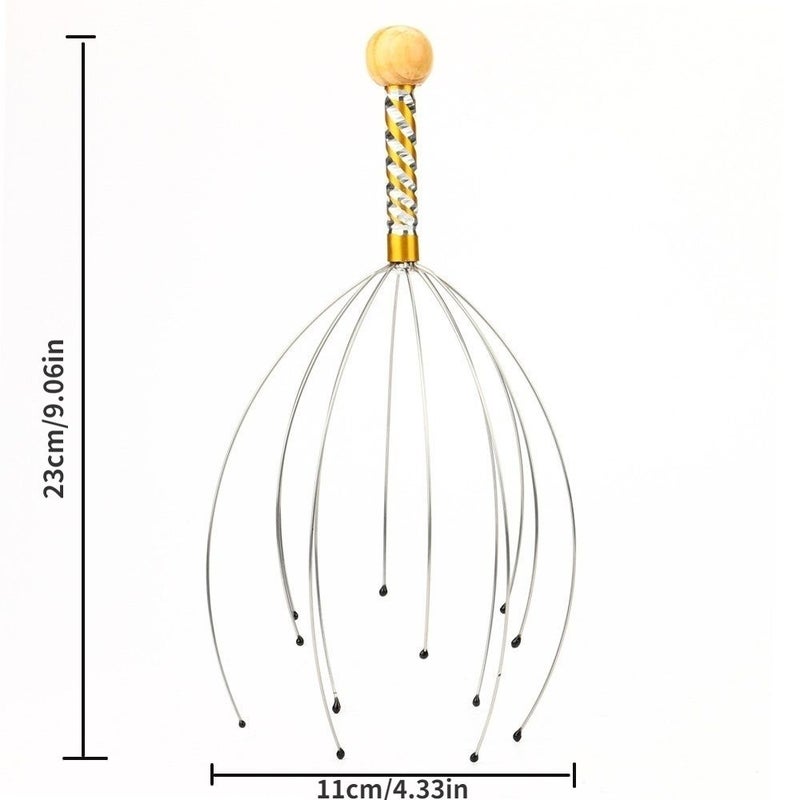 2 Pcs Stainless Steel Head Neck Scalp Massager Relaxation Tool Octopus Design - Image 2