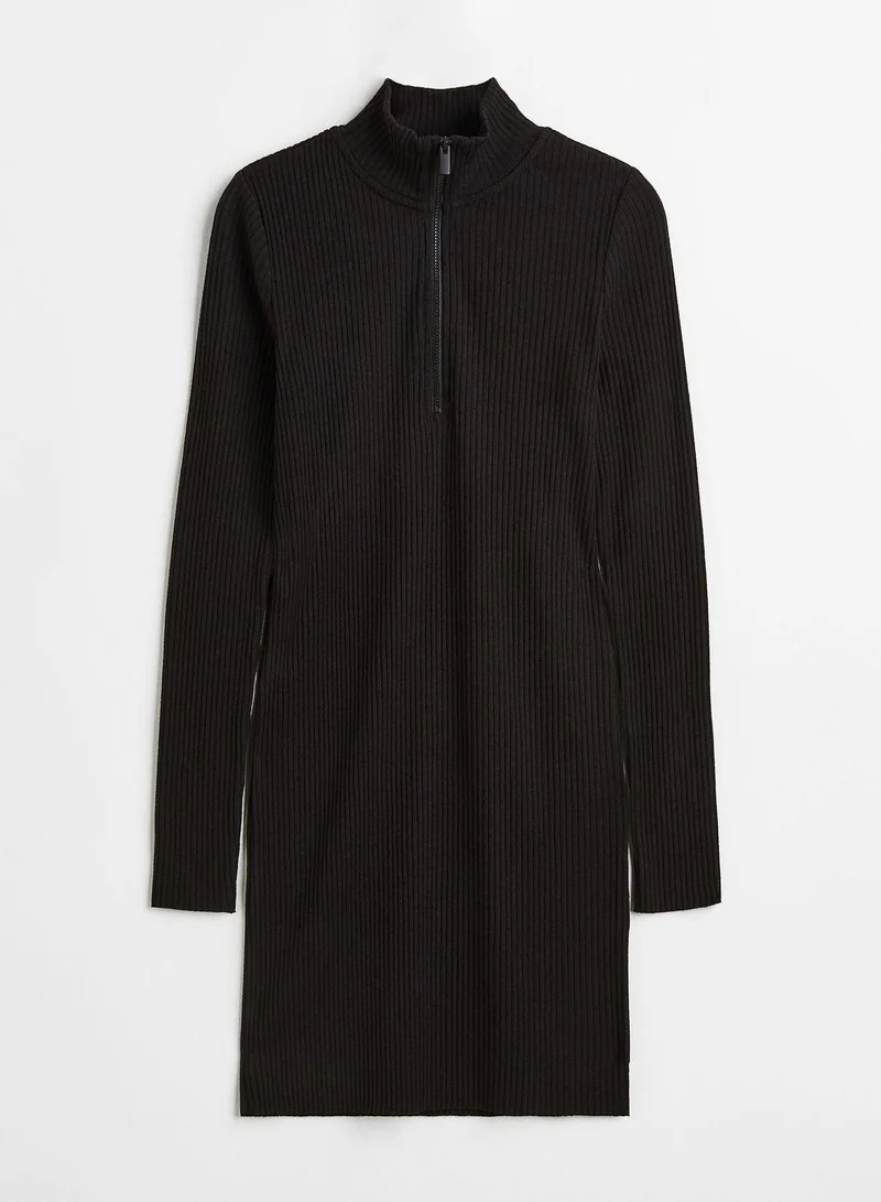 H&M Ribbed Zip-Up Dress