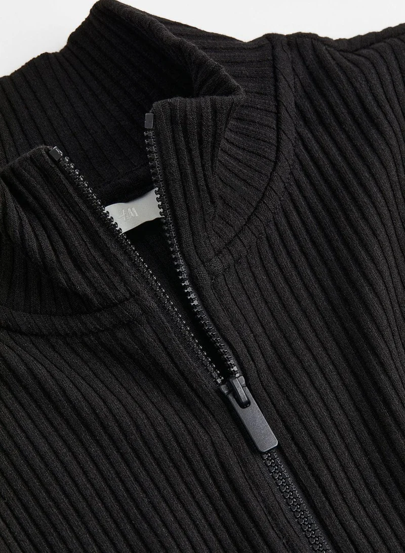 H&M Ribbed Zip-Up Dress