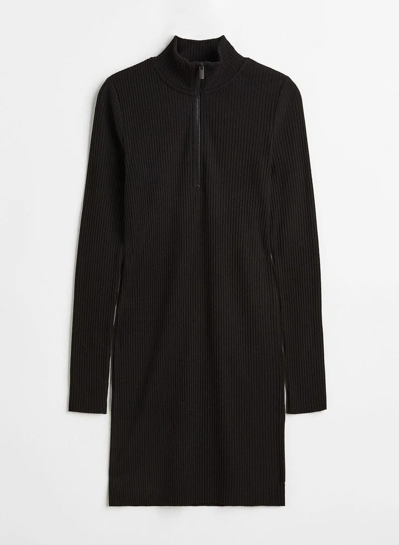 H&M Ribbed Zip-Up Dress