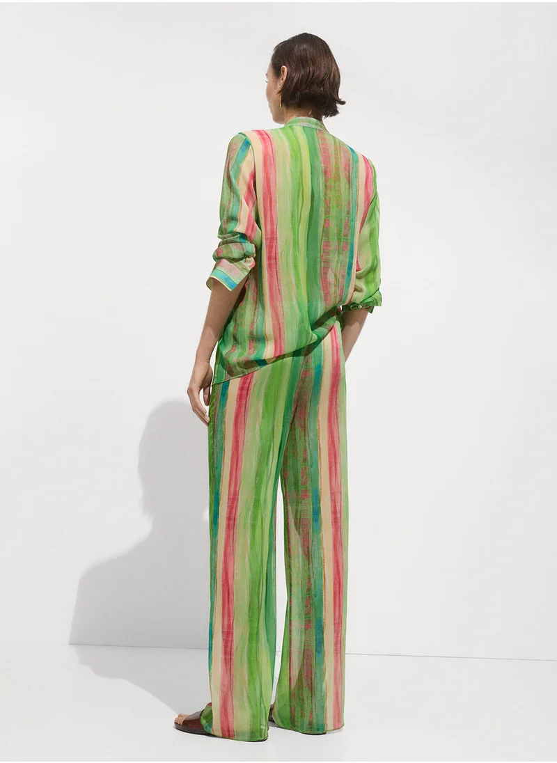 مانجو Semi-Transparent Printed Blouse