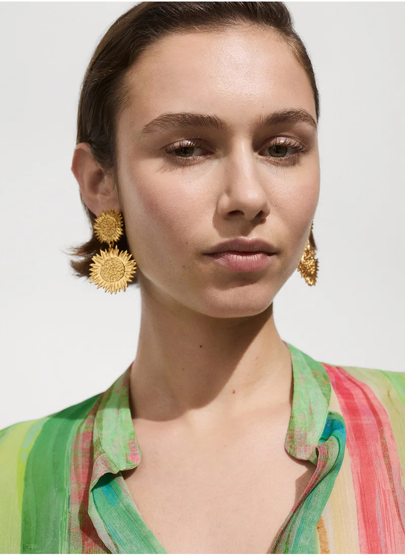 مانجو Semi-Transparent Printed Blouse