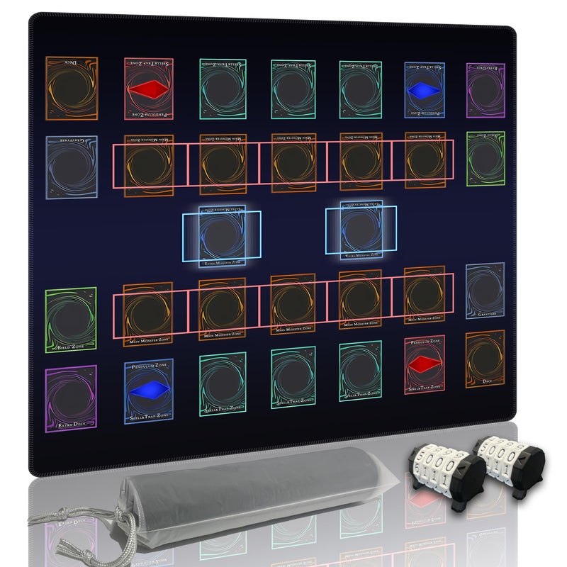 Extalas Stitched for Yugioh Playmat 2Player Master Rule Duel Field Zones Large Card Game Mat Original Art Designs Accessories Basic4 - Image 3