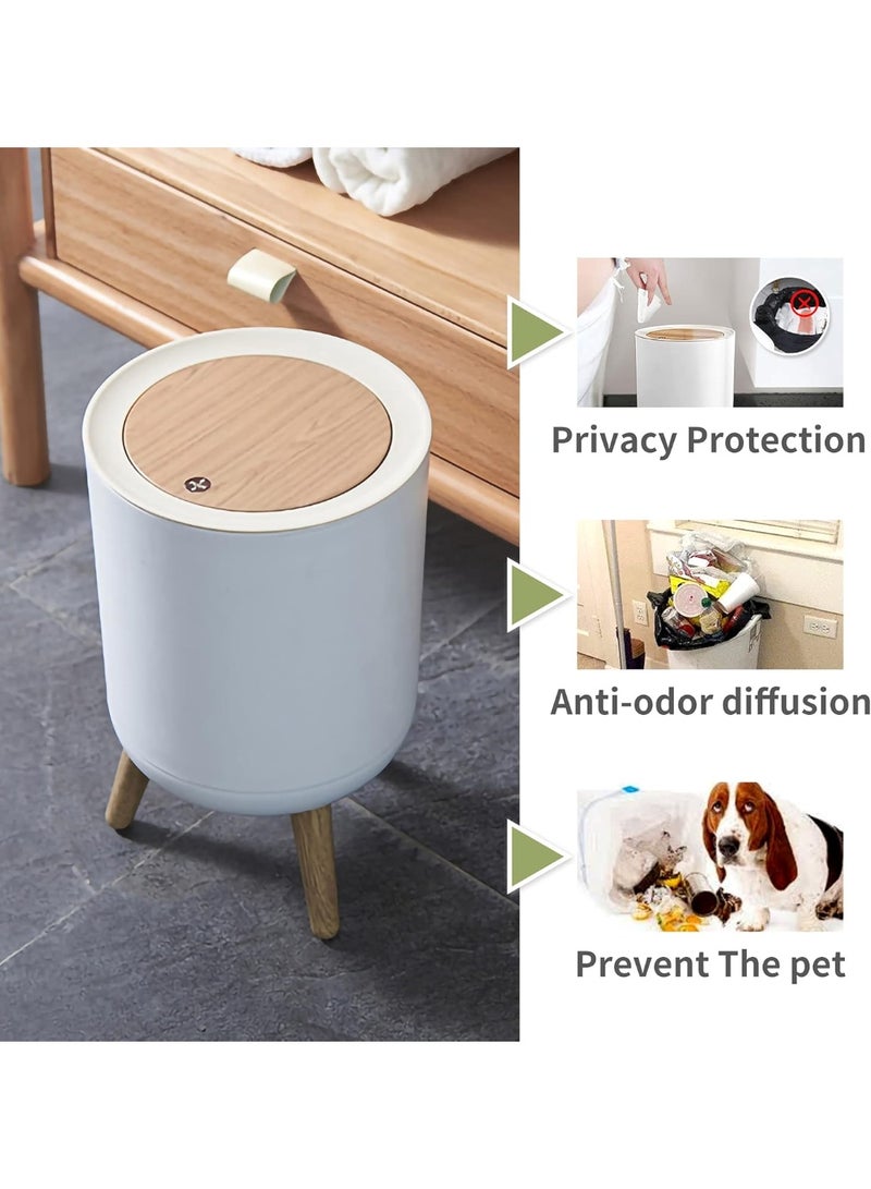 Trash Can,7Liter/1.8 Gallon Garbage can with Press top Lid，Nordic Modern Waste Basket，Plastic Trash bin Suitable for Kitchen, Bathroom, Bedroom, Living Room, Office, Outdoor，Dog Proof Trash can - Image 2