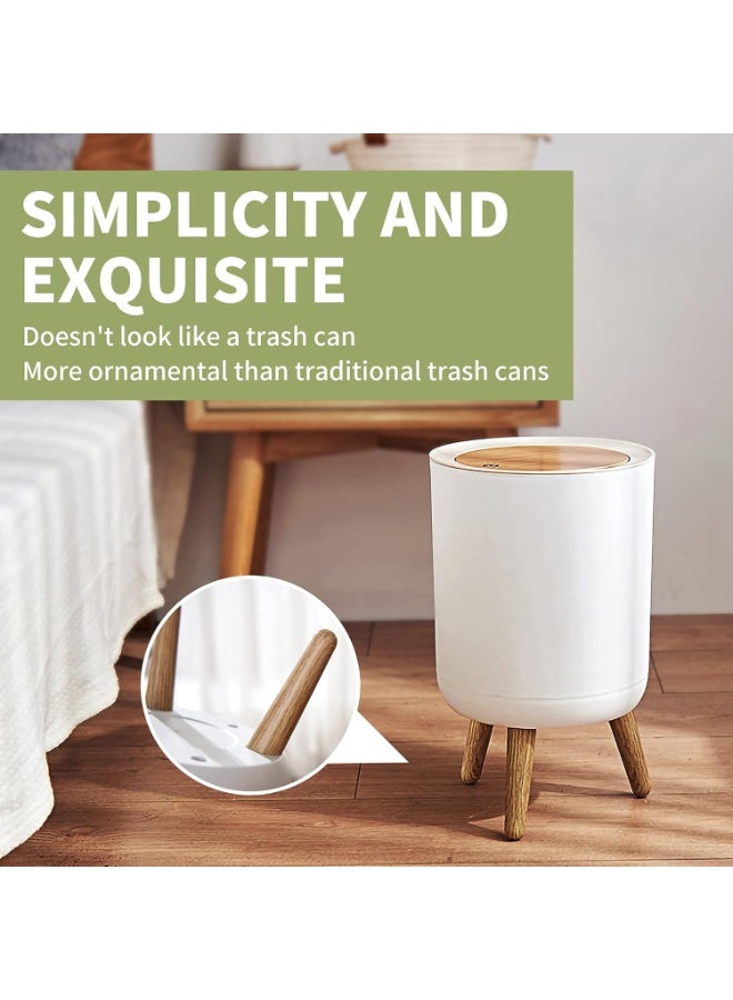 Trash Can,7Liter/1.8 Gallon Garbage can with Press top Lid，Nordic Modern Waste Basket，Plastic Trash bin Suitable for Kitchen, Bathroom, Bedroom, Living Room, Office, Outdoor，Dog Proof Trash can - Image 3