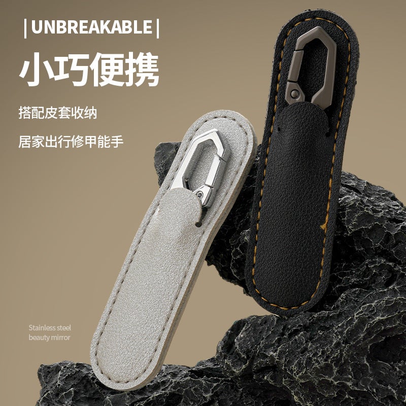 Stainless Steel Nail File with Keychain, Portable, 2-Sided File - Image 4