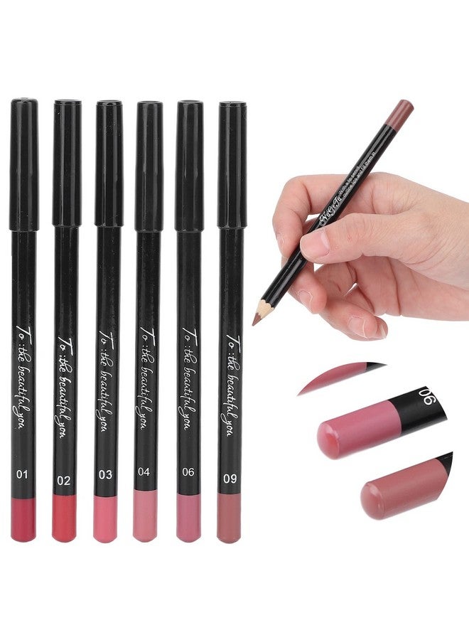 ANGGREK Lip Liner,Lip Pencil Waterproof Lip Liner Long Lasting 6Pcs Lip Liner Professional Waterproof Matte Long Lasting Lip Pencil Pigmented Cosmetics(Set 02) - Image 1