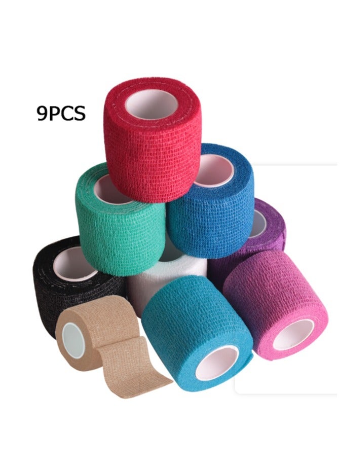 9-Piece Bandage, Elastic Sports, Sports Bandage, Veterinary Wrap, Suitable For Sports, Wrist, Ankle (Color) - Image 1