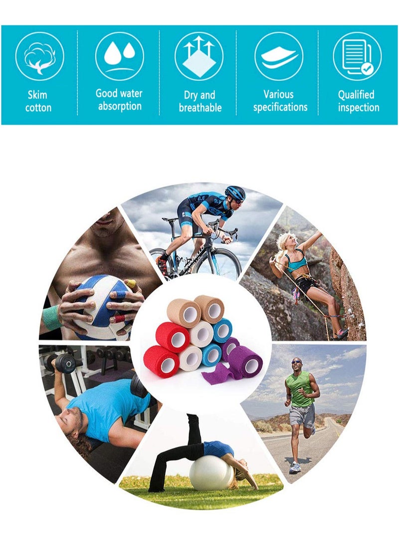 9-Piece Bandage, Elastic Sports, Sports Bandage, Veterinary Wrap, Suitable For Sports, Wrist, Ankle (Color) - Image 5