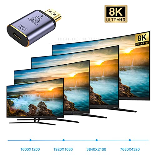 xiwai USB-C Type C Female Source to HDMI Sink HDTV Adapter 8K@60hz 4K@120hz for Tablet & Phone & Laptop - Image 3