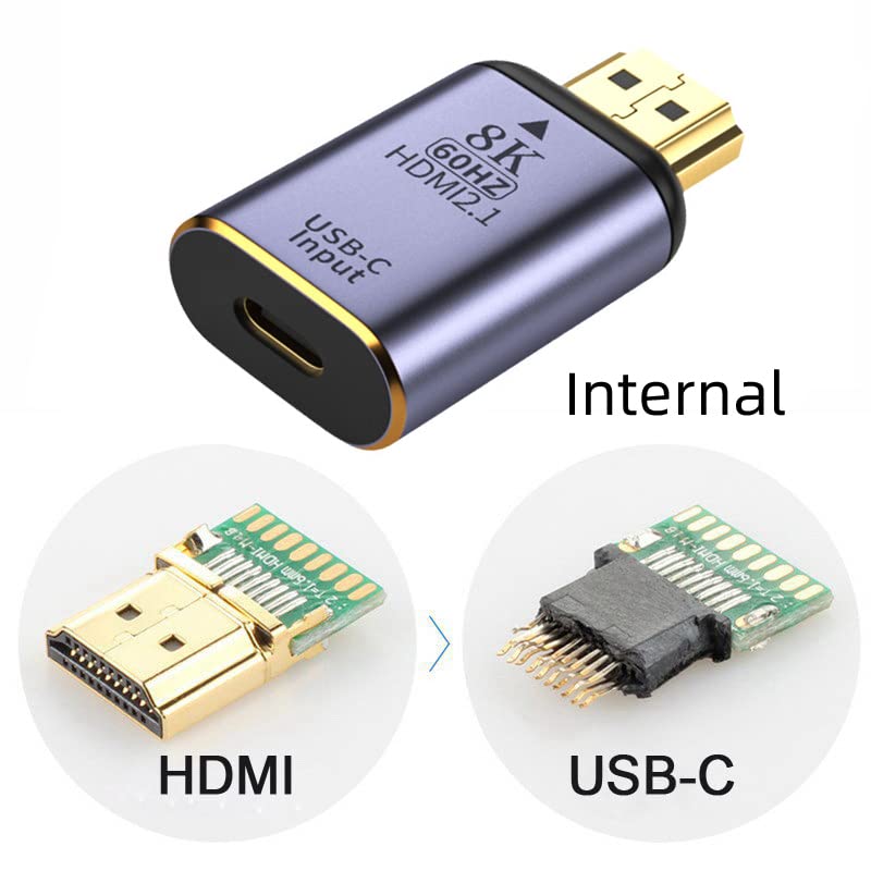 xiwai USB-C Type C Female Source to HDMI Sink HDTV Adapter 8K@60hz 4K@120hz for Tablet & Phone & Laptop - Image 4