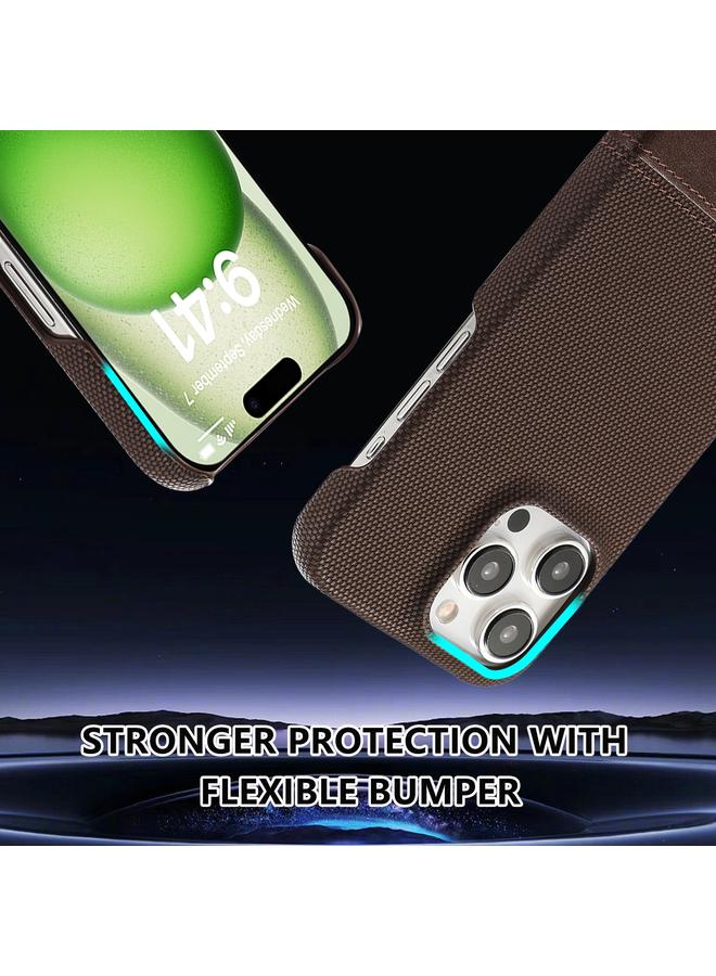 S-TOP Case For iPhone 15 Pro Max Stitching Cloth PU Shockproof Phone Case - Image 3