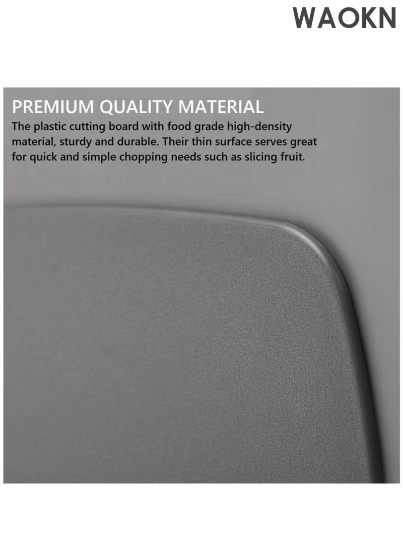 دبليو أيه أو كي أن لوح تقطيع المطبخ، 3 قطع من ألواح التقطيع البلاستيكية غير القابلة للانزلاق وآمنة للاستخدام في غسالة الأطباق، لوح تقطيع محمول على الوجهين، مجموعة ألواح تقطيع آمنة للطعام للفواكه واللحوم والخضروات، لوح تقطيع للمطبخ لأنواع مختلفة من الطعام (وردي). - Image 4