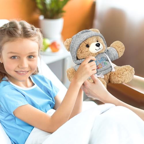 Osacoe Get Well Soon Teddy Bear Stuffed Animal with Gift Box Removable Hoodie for Comfort and Love, for Kids, Women & Men in Tough Time, Get Well Soon Gifts Basket with Beautiful Greeting Card - Image 3