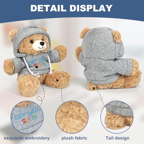 Osacoe Get Well Soon Teddy Bear Stuffed Animal with Gift Box Removable Hoodie for Comfort and Love, for Kids, Women & Men in Tough Time, Get Well Soon Gifts Basket with Beautiful Greeting Card - Image 4