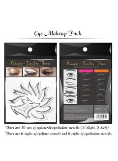 SYOSI Cat Eyeliner Eyeshadow Stencil Sticker, Stamp Pad Stencil Sticker Set for Eyeshadow and Eyeliner for Makeup Beginners Essentials (12 Styles)  - Image 3